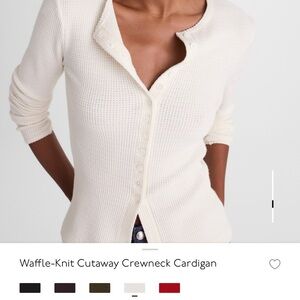 Madewell Ivory Waffle-Knit Cardigan